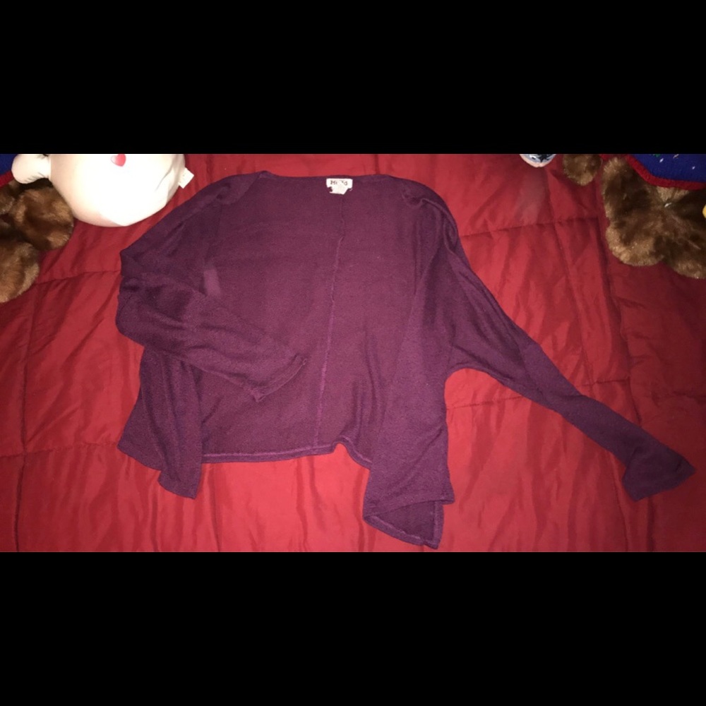 Purple cardigan